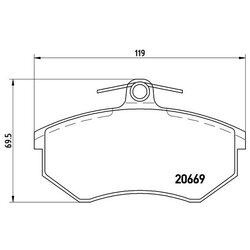 Brake Pad Set BREMBO P85092 OE Ref 431698151D