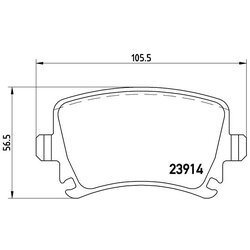 Brake Pad Set BREMBO P85095 OE Ref 1K0698451E