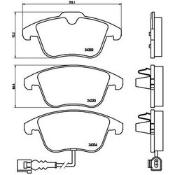 Brake Pad Set BREMBO P85112 OE Ref 5N0698151
