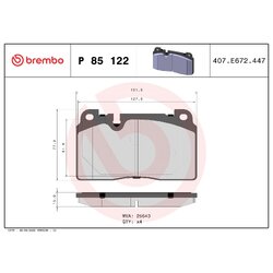 Brake Pad Set BREMBO P85122 OE Ref 8R0698151E