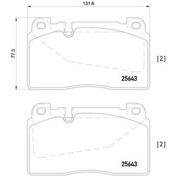 Brake Pad Set BREMBO P85123 OE Ref 8R0698151AC