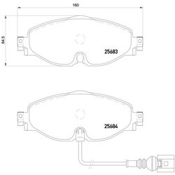 Brake Pad Set BREMBO P85126 OE Ref 5Q0698151A