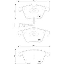 Brake Pad Set BREMBO P85129 OE Ref 8J0698151F
