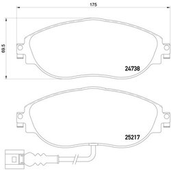 Brake Pad Set BREMBO P85131 OE Ref 3C0698151F