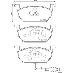 Brake Pad Set BREMBO P85137X OE Ref JZW698151AS