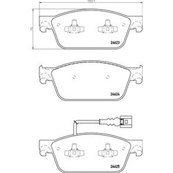 Brake Pad Set BREMBO P85141 OE Ref 7E0698151C