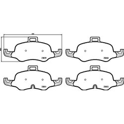 Brake Pad Set BREMBO P85160 OE Ref 8S0698151A