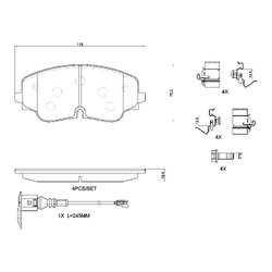 Brake Pad Set BREMBO P85193 OE Ref 5WA698151M