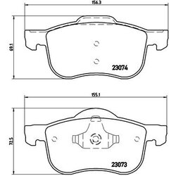 Brake Pad Set BREMBO P86016 OE Ref 2724010