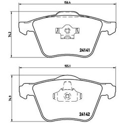 Brake Pad Set BREMBO P86018 OE Ref 2743318