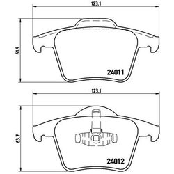 Brake Pad Set BREMBO P86019 OE Ref 2743300