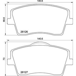 Brake Pad Set BREMBO P86031 OE Ref 314714070