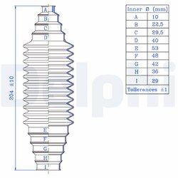 Kit de soufflets DELPHI TBR1000 pour ABARTH, AC, ACURA, ADDAX, AIWAYS et plus encore... DELPHI