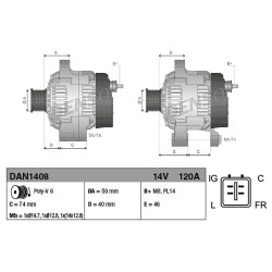 Alternator DENSO DAN1408 OE Ref 2R8310300AB