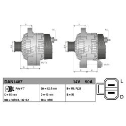 Alternator DENSO DAN1487 OE Ref 8-97369-716-1