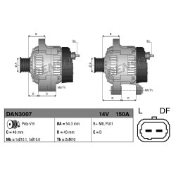 Alternator DENSO DAN3007 OE Ref 5702A7