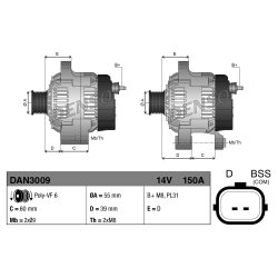 Alternator DENSO DAN3009 OE Ref 7711368381