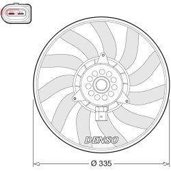 Engine Cooling Fan DENSO DER02008 OE Ref 8K0959455M