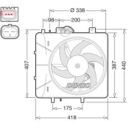 Engine Cooling Fan DENSO DER07010 OE Ref 1253H3