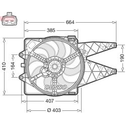 Engine Cooling Fan DENSO DER09309 OE Ref 51820790
