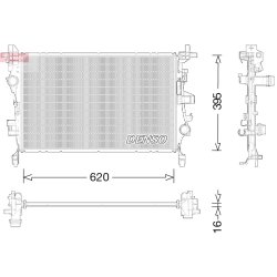Radiateur de refroidissement moteur DENSO DRM09044 pour FIAT, JEEP OE 52009105