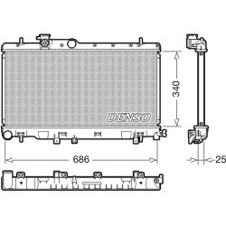 Engine Cooling Radiator DENSO DRM36020 OE Ref 45111FE102
