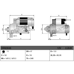 Starter Motor DENSO DSN3046 OE Ref 5802AF