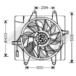 Ventilateur de radiateur 2605001 pour CHRYSLER PT OE K05017407AA DIEDERICHS