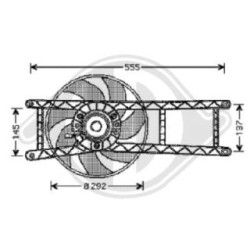 Ventilateur de radiateur 3434001 pour FIAT PANDA OE 51848272 DIEDERICHS
