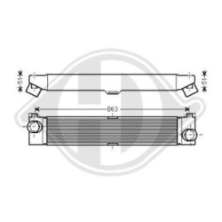 Intercooler DCA1041 pour CITROËN, FIAT, PEUGEOT OE 0384K1 DIEDERICHS