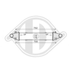 Intercooler DCA1087 pour MERCEDES CLASSE C, CLASSE E, SLK OE A2045000100 DIEDERICHS