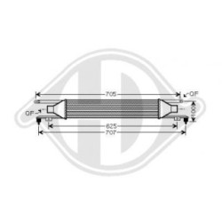 Intercooler DCA1097 pour VAUXHALL CORSA, CORSAVAN OE 55702194 DIEDERICHS