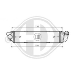 Intercooler DCA1103 pour VAUXHALL, RENAULT VIVARO, TRAFIC OE 93868349 DIEDERICHS