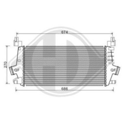 Intercooler DCA1128 pour VAUXHALL ASTRA, CASCADA OE 1302144 DIEDERICHS
