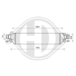 Intercooler DCA1147 pour CHEVROLET, VAUXHALL TRAX, MOKKA OE 1302264 DIEDERICHS