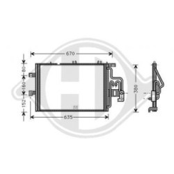 Condenseur DCC1296 pour VAUXHALL COMBO, CORSA OE 09201961 DIEDERICHS