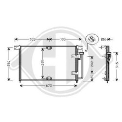 Condensateur DCC1492 pour SSANGYONG KORANDO OE 6841106500 DIEDERICHS