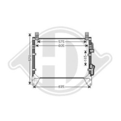 Condensateur DCC1507 pour SSANGYONG REXTON OE 6840008400 DIEDERICHS