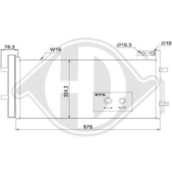 Condenseur DCC1561 pour AUDI Q3 OE 8U0260401B DIEDERICHS