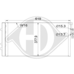 Condensateur DCC1580 pour BMW X3, X4 OE 64539216143 DIEDERICHS