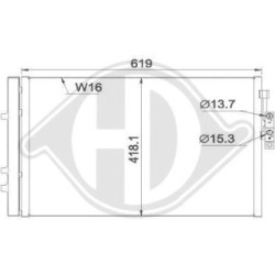Condenseur DCC1581 pour BMW X3 OE 64539216144 DIEDERICHS