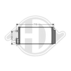 Condensateur DCC1624 pour ABARTH, ALFA ROMEO, FIAT, LANCIA, VAUXHALL DIEDERICHS