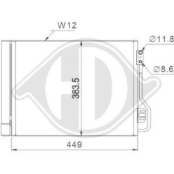 Condensateur DCC1686 pour SMART FORTWO OE A4515000054 DIEDERICHS
