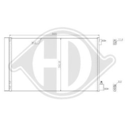 Condensateur DCC1736 pour VAUXHALL, SAAB INSIGNIA, 9-5 OE 13241737 DIEDERICHS