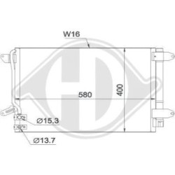 Condensateur DCC1865 pour VW Coccinelle, Jetta OE 5C0820411 DIEDERICHS
