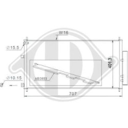 Condensateur DCC1990 pour HONDA CR-V OE 80110T1GG01 DIEDERICHS