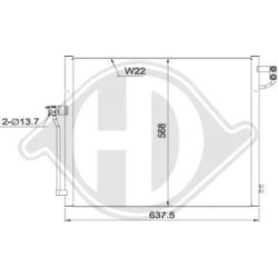 Condensateur DCC1999 pour MERCEDES CLASSE GL, GLS, CLASSE M OE 0995000002 DIEDERICHS