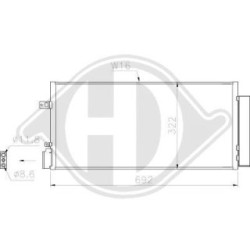 Condenseur DCC2010 pour CHEVROLET AVEO OE 96945774 DIEDERICHS