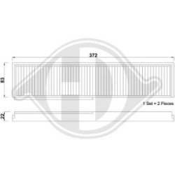 Filtre d'habitacle DCI0010S pour MERCEDES 124, CLASSE E OE A1248300118 DIEDERICHS