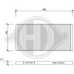 Filtre à air d'habitacle DCI0016 pour FIAT, LANCIA BARCHETTA, PUNTO, Y DIEDERICHS